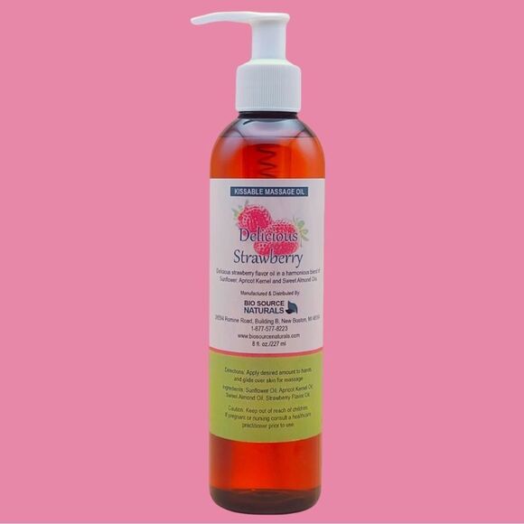 Strawberry​ Kissable Massage Oil | Plus Ritual Card + QR Code Tapping Scripts - Picture 2 of 2